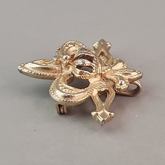 Vintage Watch Fob Brooch Pin Fleur De Lis Gold Tone 1 1/8″