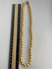 Vintage Yellow Faux Pearls Necklace, Beautiful