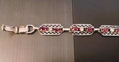 Van Dell sterling silver bracelet with stones ~ RARE