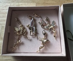 6 Vintage Kirks Folly Fairy Angels Charms Retired NIB Full Set