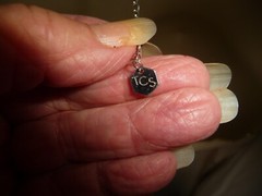 TCS DELICATE TINY CLEAR CRYSTAL PENDANT SWAROVSKI on CHAIN NECKLACE #7/21A