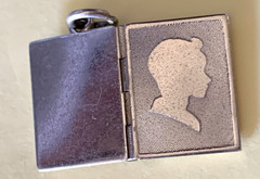 VTG Sterling Photo Book Charm Locket Boys Head on Front 2 Photo Slots Marked T C