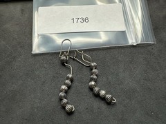 4.46g Vintage Sterling Silver 925 Textured Beaded Dangle Drop Earrings M