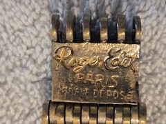 Vintage 1940s Roger Edet Paris Gold-Toned Architectural Link Bracelet Modèle Dép