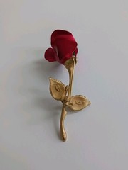Vintage Avon Rose Brooch Gold Brass Pin 1980s 1990s 1970s Costume Jewelery