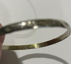 Vintage Taxco 925 Sterling Silver Leaf Design Stackable Bangle Bracelet 13,64 G