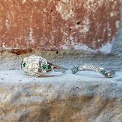 2Ct Art Deco Vintage Style Lab Created Diamond Engagement 14K White Gold FN Ring