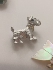 Vintage Costume Jewelry Brooch Lot – Enamel Fish, Silver Tone Scottie Dog,…