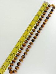 Vintage Chinese Export Hand Knotted Tiger ‘s Eye 11-12 mm Heavy Beaded Necklace