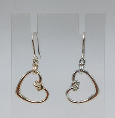 VTG 925 Heart Knot Earrings 1.5in Drop Sterling Silver 2g Lightweight Openwork