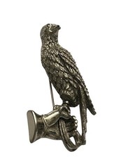 Tortolani Pewter Falcon & Falconer’s Gauntlet Brooch Detailed Pin Bird 3D Jewelr