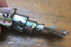 Vintage Mexican Abalone Shell Articulated Fish Bottle Opener Keychain Pendant