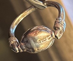 Vintage Silver Tone Scarab Ring Adjustable Open Cuff Boho Artisan