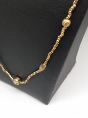 1970 NAPIER 36 in Gold Tone Metal Seed Beads Stations Necklace