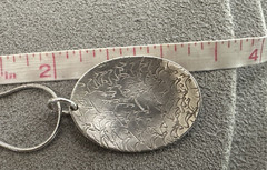 Rare Vintage Sterling Silver ET Artisan Buffalo/Caribou Etched Pendant Necklace