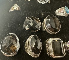 48 Vintage Rings Resellers Mixed Lot-amethyst,citrine ,CZ, Agate, 925 Silver