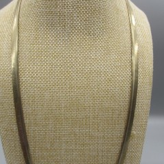 Vintage Flat Chain Necklace Gold Tone Classic 24 Inch
