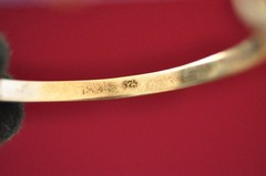 Vintage Sterling Silver Hinged Bangle Bracelet Diamond Cut Pattern 925 2.25in 6g