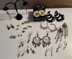 Vintage Pierced Earrings Beautiful Collection 19 Pair 1980-2001 Good Quality