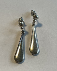 Vintage 925 Sterling Silver Earrings Elegant Teardrop Dangle Drop 1.25″ D384