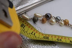 Vtg Multi Tonal Silver Gold Bead Ornate Lobster Clasp Necklace Princess Length