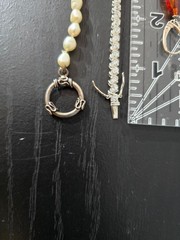 925 jewelry lot w/ fresh pearls Baltic amber and crystals signed