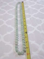 Vintage 1970’s Chinese Aqua Aventurine Knotted Beads Necklace 32in Heavy