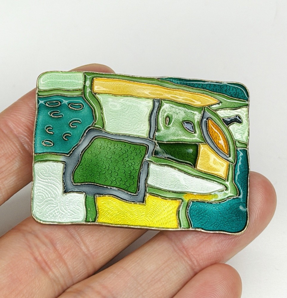 Very RARE Gorgeous Vintage David-Andersen Four Seasons Enamel Brooch “Summer”