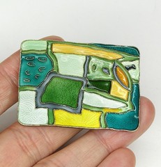 Very RARE Gorgeous Vintage David-Andersen Four Seasons Enamel Brooch “Summer”