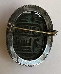 Large Antique 1920’s? Egyptian Blue Scarab and Silver Pin