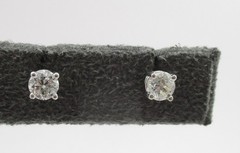 0.40CTW Round Brilliant Cut Diamond Stud Earrings 14 Karat White Gold
