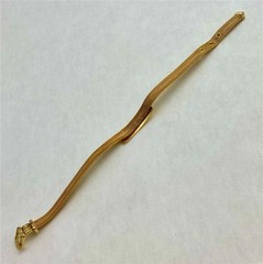 Vintage Gold Tone Mesh Belt ID Bracelet up to 6-3/4″