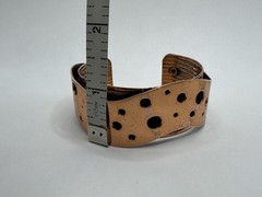 Vintage 50’s RENOIR Copper Swiss Cheese Chunky Cuff Bangle Bracelet MCM 1 1/8”