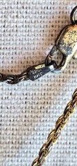 Diamond Cut Lion Head gold tone Pendant and 925 Italy Chain 28 In Vintage Read