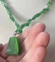 17” Aventurine Quartz Rich Green Necklace Boutique Designer Beaded Barrel Clasp