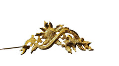 VTG Avon Gold Tone Faux Pearl Rhinestone Red Enamel Christmas Poinsettia Brooch