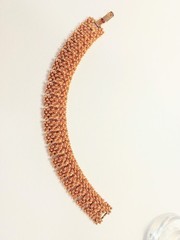 Vintage Sarah Coventry Golden Mesh Linked Braclet Textured with Tiny Balls sz 7