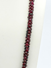 Vintage Almandine Garnet Torsade Rope Necklace No Clasp GREAT 25″ Length