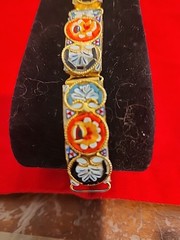 Bracelet Venetian Millefiori Micro Mosaic link Italy 5 Link NWOT R342