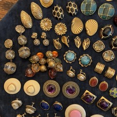 HUGE Lot Vintage Clip On Screw back Earrings TRIFARI Sarah Cov Gay Boyer Coro