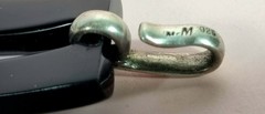 Mid Century Modern Sterling Silver And Black Lucite Bracelet MR M 925 19.5cm