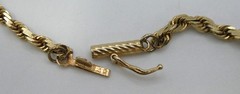 14K OR OroAmerica Solid Gold Rope Chain Necklace 22 1/4″l 2.5mm 14.6g