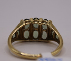 14K YELLOW GOLD BLUE/GREEN STONE RING SIZE 8.75, 3.5g
