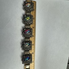 Vintage Linked bracelet Carnival Glass
