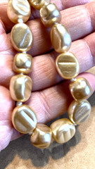 Vintage Glass Pearl Necklace Rhinestone Clasp 32” Estate Knotted