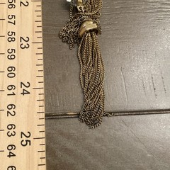 Necklace Earrings Gold Tone Crystal Fringe Tassel Y Drop Statement Bohemian Chic