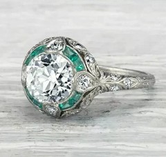 2.8Ct Art Deco Style Round Cut Lab Created Diamond 925 Silver Engagement Ring