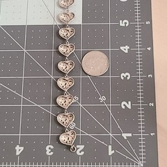 VINTAGE STERLING SILVER UNIQUE HEARTS LINKS BRACELET 6.25IN LONG 925