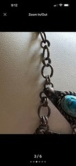 Vintage Egyptian Revival Scarab Beetle Necklace Turquoise Silver Tone Jewelry