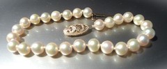 GORGEOUS MIKIMOTO BLUE LAGOON BL 14K 585 CULTURED OCEAN AKOYA PEARL BRACELET!
